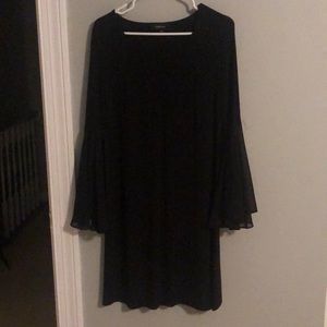 Black flutter sleeve dress